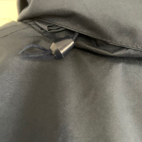 Navy blue and silver Fleece lined Zip up jacket with hide away hood - Picture 15 of 15